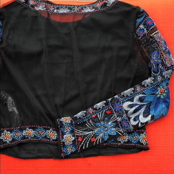 Zara Beaded Embroidered Top - Picture 7 of 8